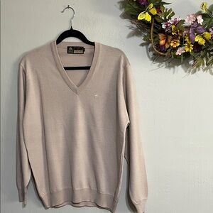 Casablanca Classic Beige 100% Soft Wool V-Neck Sweater